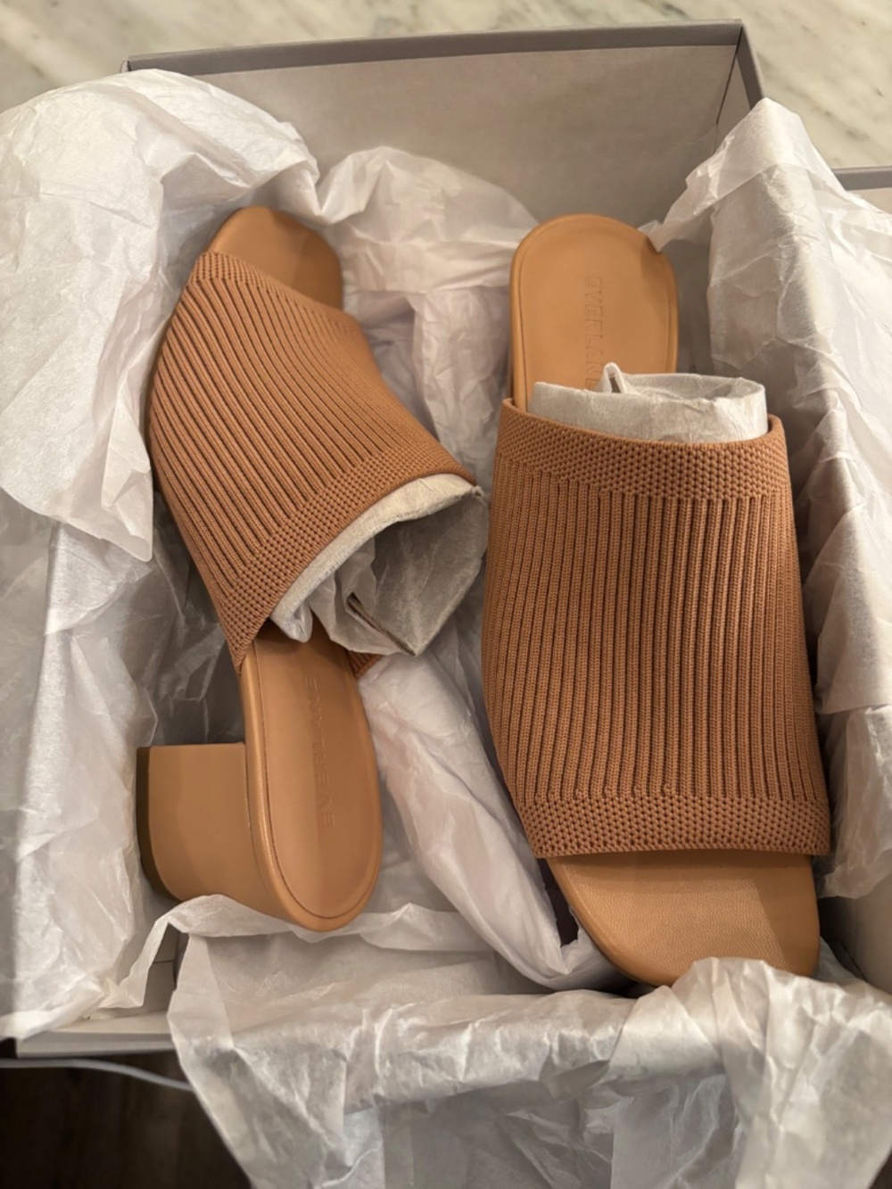 NEW IN BOX - Everlane Glove Mule in Reknit | Tan - Picture 3 of 8